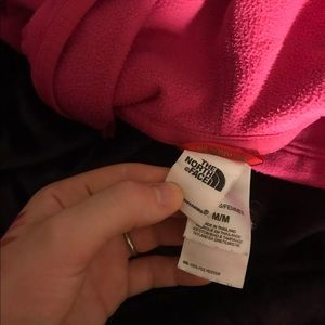 Pink northface sweatshirt